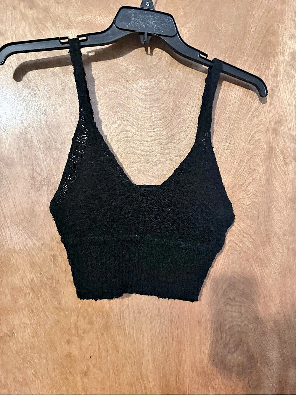 Black knitted Crop Top